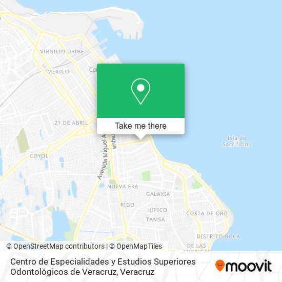 Centro de Especialidades y Estudios Superiores Odontológicos de Veracruz map