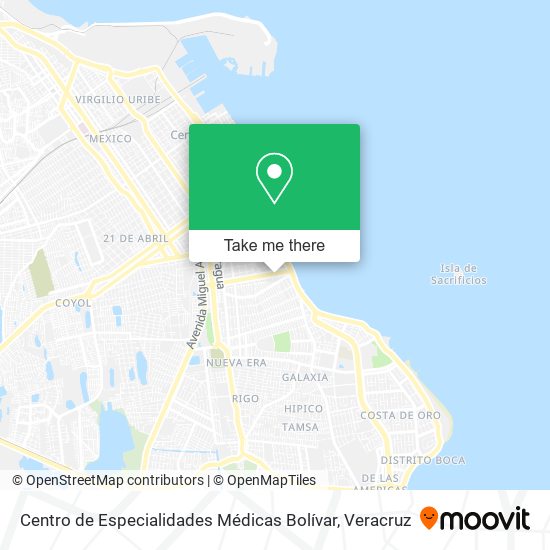 Mapa de Centro de Especialidades Médicas Bolívar