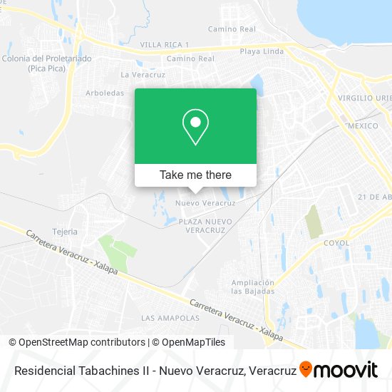 Residencial Tabachines II - Nuevo Veracruz map