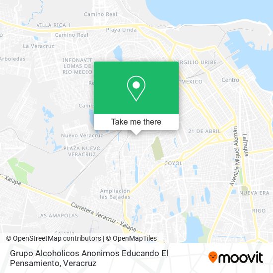 Grupo Alcoholicos Anonimos Educando El Pensamiento map