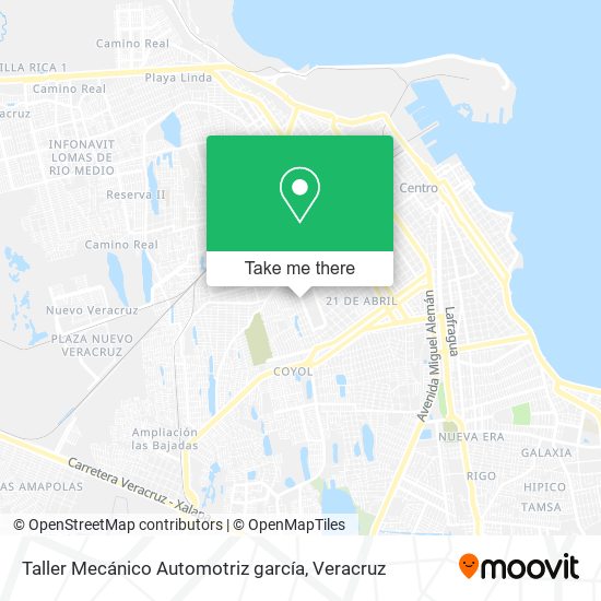Mapa de Taller Mecánico Automotriz garcía