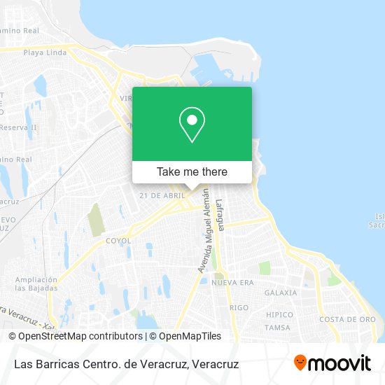 Mapa de Las Barricas Centro. de Veracruz