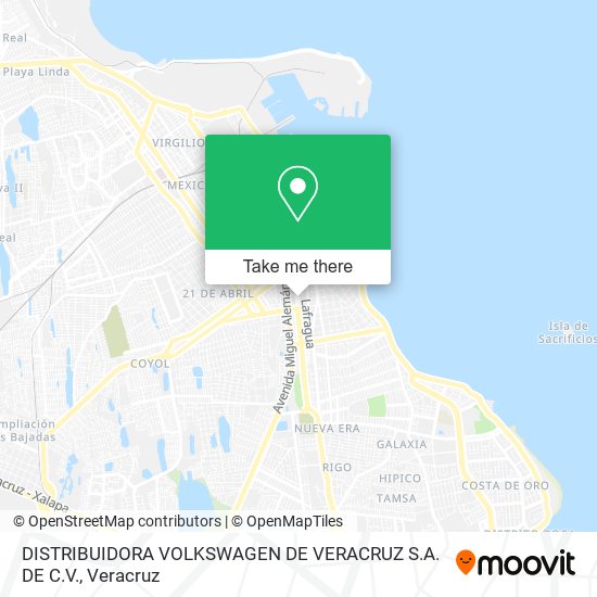 DISTRIBUIDORA VOLKSWAGEN DE VERACRUZ S.A. DE C.V. map