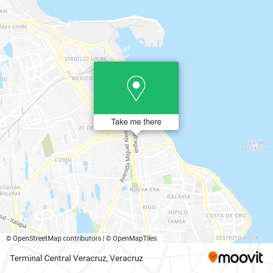 Mapa de Terminal Central Veracruz