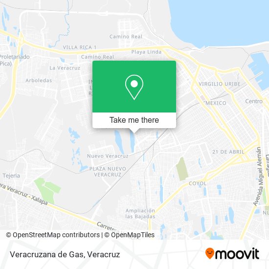 Mapa de Veracruzana de Gas