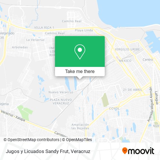 Mapa de Jugos y Licuados Sandy Frut