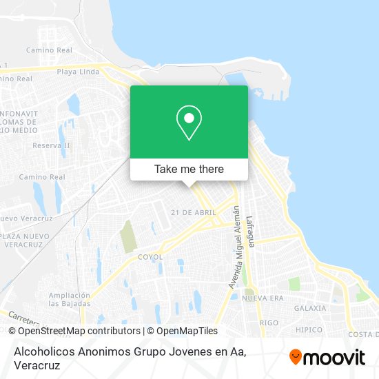 Mapa de Alcoholicos Anonimos Grupo Jovenes en Aa
