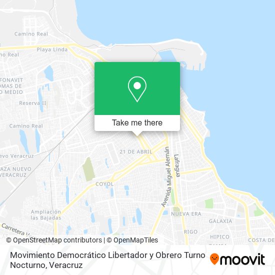 Movimiento Democrático Libertador y Obrero Turno Nocturno map