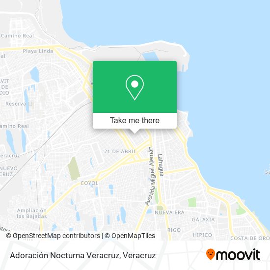 Adoración Nocturna Veracruz map