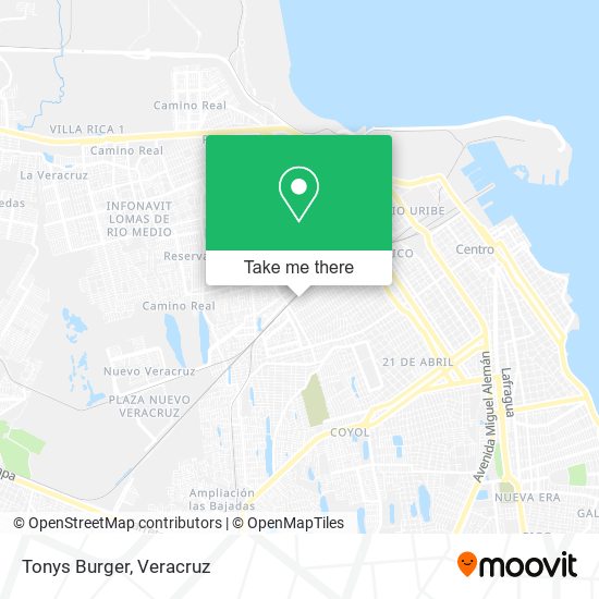 Tonys Burger map