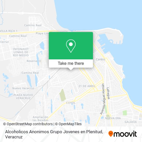 Mapa de Alcoholicos Anonimos Grupo Jovenes en Plenitud
