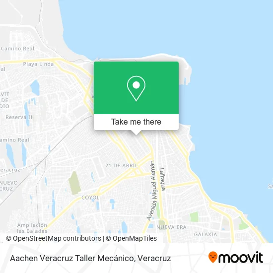 Mapa de Aachen Veracruz Taller Mecánico