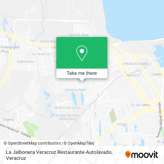 La Jaibonera Veracruz Restaurante-Autolavado map