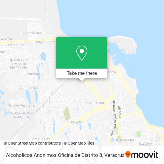 Alcoholicos Anonimos Oficina de Distrito 8 map
