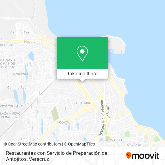 Mapa de Restaurantes con Servicio de Preparación de Antojitos