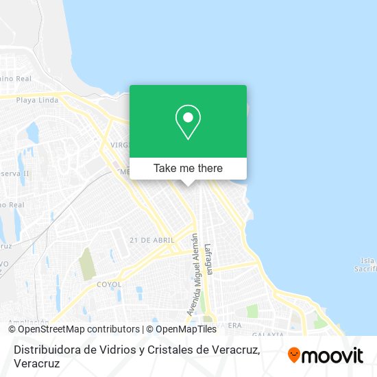 Mapa de Distribuidora de Vidrios y Cristales de Veracruz