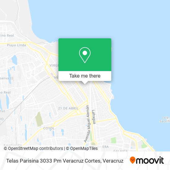 Telas Parisina 3033 Pm Veracruz Cortes map