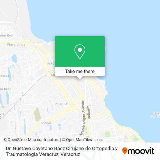 Dr. Gustavo Cayetano Báez Cirujano de Ortopedia y Traumatologia Veracruz map