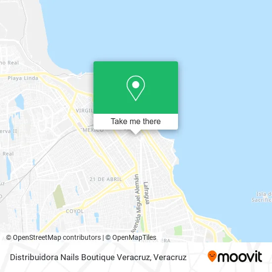 Distribuidora Nails Boutique Veracruz map