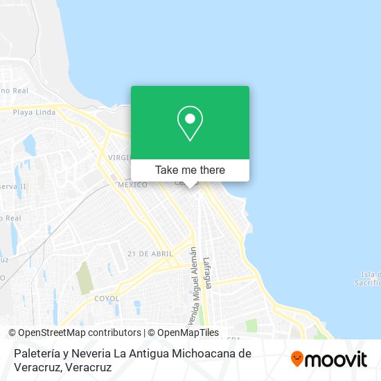 Paletería y Neveria La Antigua Michoacana de Veracruz map