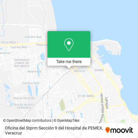 Mapa de Oficina del Stprm Sección 9 del Hospital de PEMEX