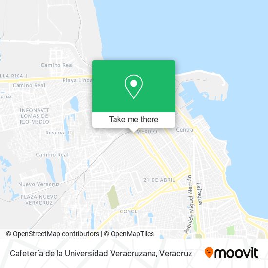 Cafetería de la Universidad Veracruzana map