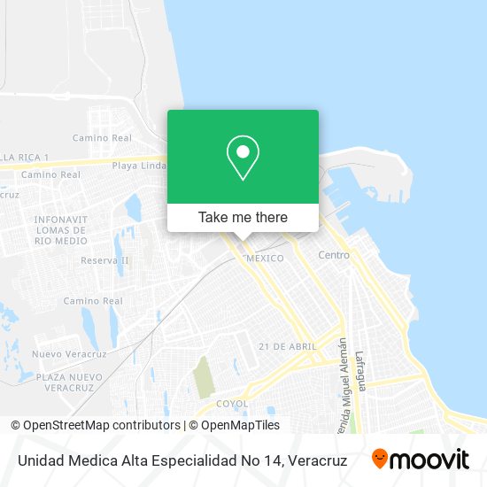 Unidad Medica Alta Especialidad No 14 map