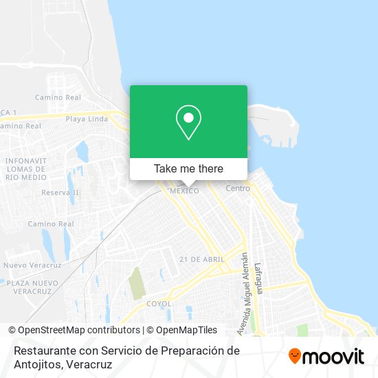 Mapa de Restaurante con Servicio de Preparación de Antojitos