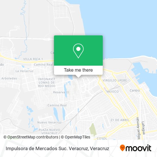 Mapa de Impulsora de Mercados Suc. Veracruz