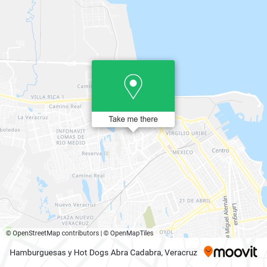 Hamburguesas y Hot Dogs Abra Cadabra map