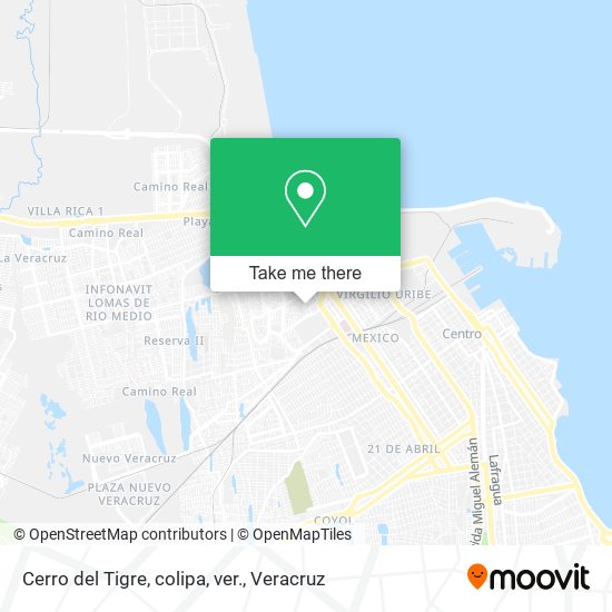 Cerro del Tigre, colipa, ver. map