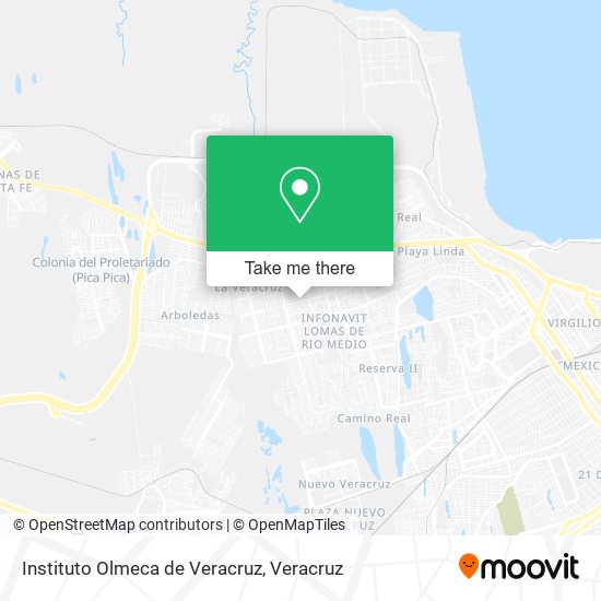 Instituto Olmeca de Veracruz map