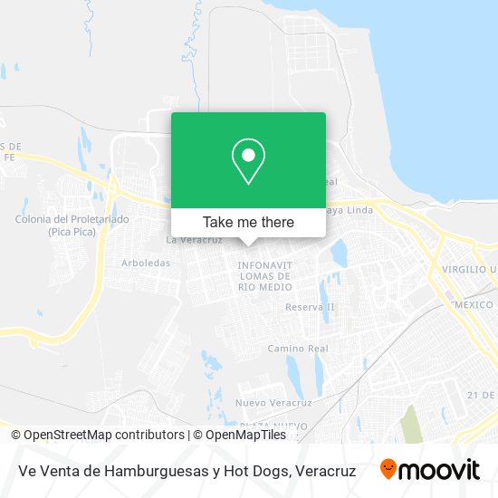 Ve Venta de Hamburguesas y Hot Dogs map