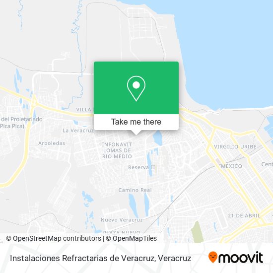 Mapa de Instalaciones Refractarias de Veracruz