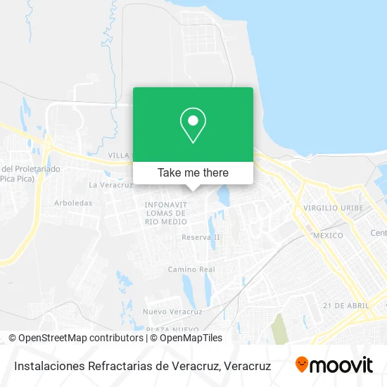 Mapa de Instalaciones Refractarias de Veracruz