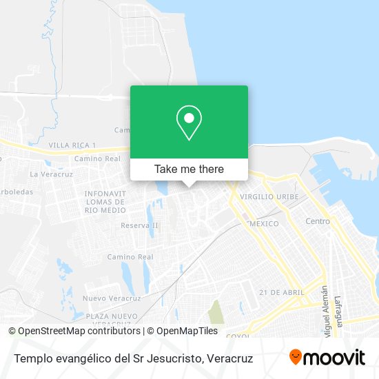 Mapa de Templo evangélico del Sr Jesucristo