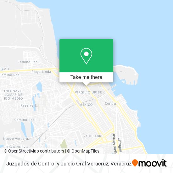 Juzgados de Control y Juicio Oral Veracruz map