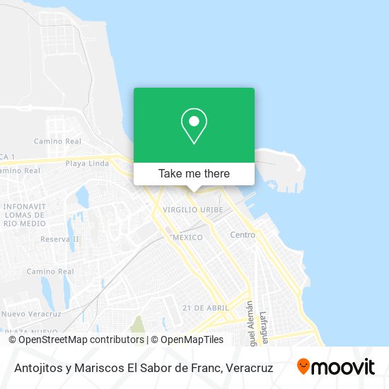 Antojitos y Mariscos El Sabor de Franc map