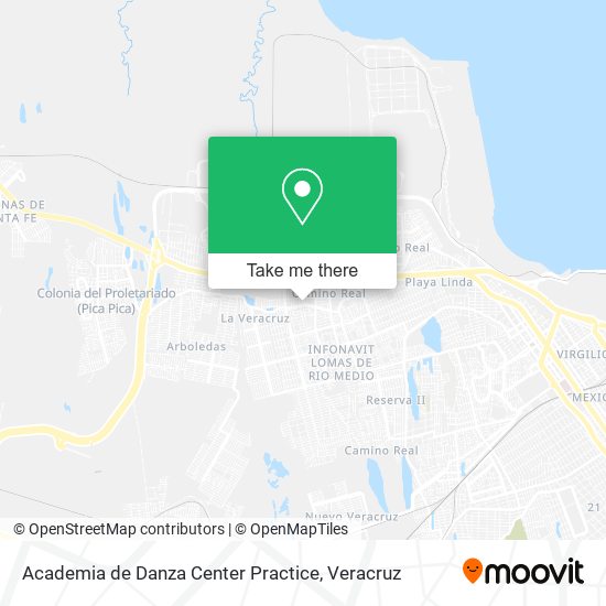 Academia de Danza Center Practice map