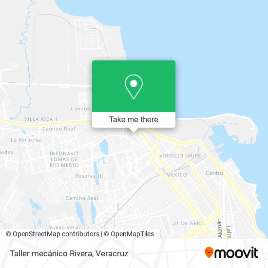 Mapa de Taller mecánico Rivera