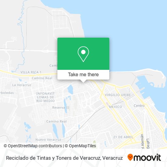 Mapa de Reciclado de Tintas y Toners de Veracruz