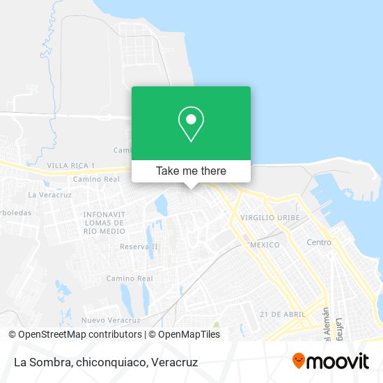 Mapa de La Sombra, chiconquiaco