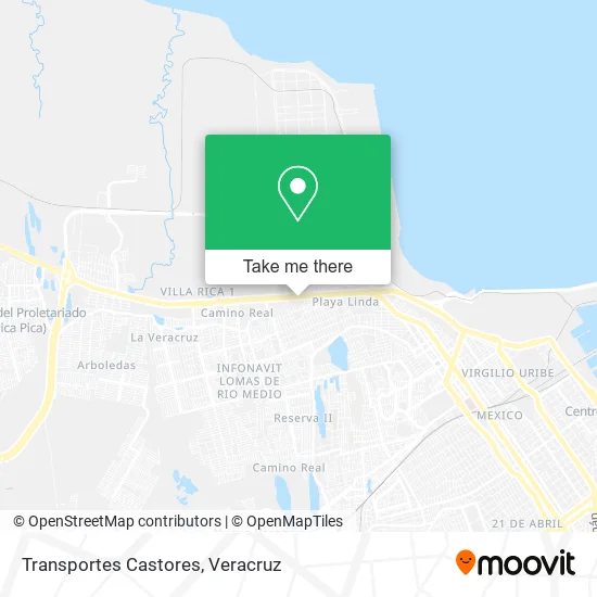 Transportes Castores map