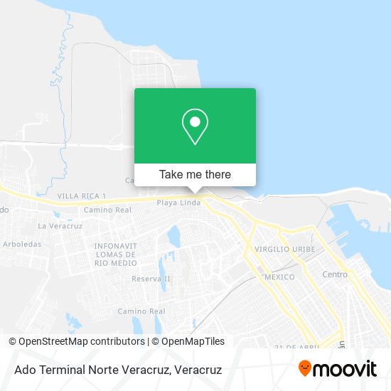 Ado Terminal Norte Veracruz map