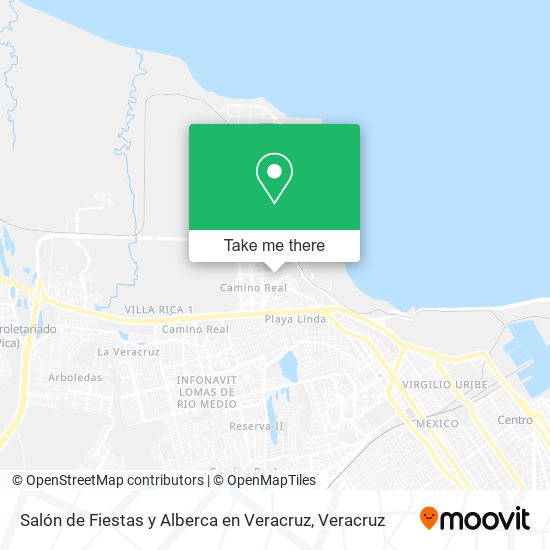 Mapa de Salón de Fiestas y Alberca en Veracruz