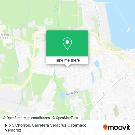 Río 5 Chorros, Carretera Veracruz-Catemaco map