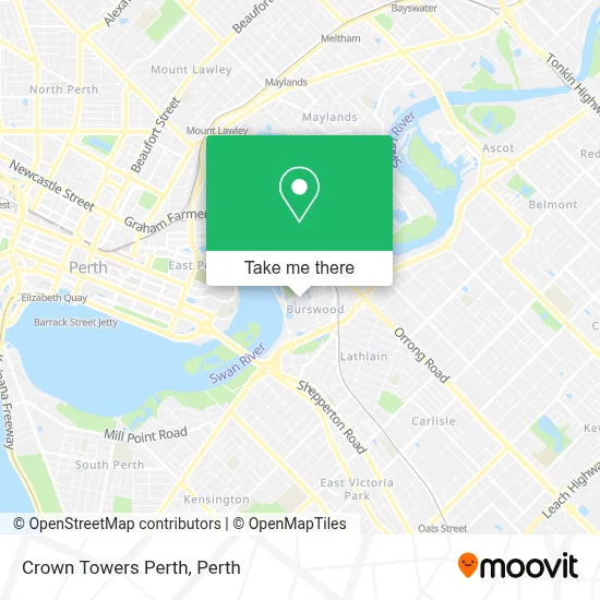 Mapa Crown Towers Perth