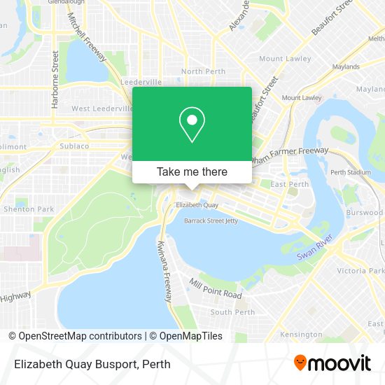 Mapa Elizabeth Quay Busport