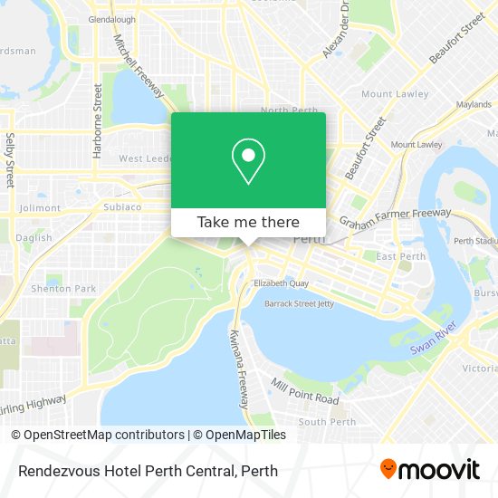 Rendezvous Hotel Perth Central map