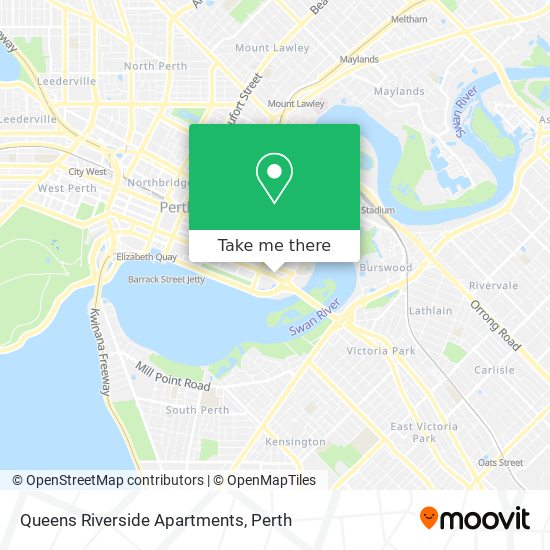 How to get to Queens Riverside Apartments in East Perth by Bus or ...